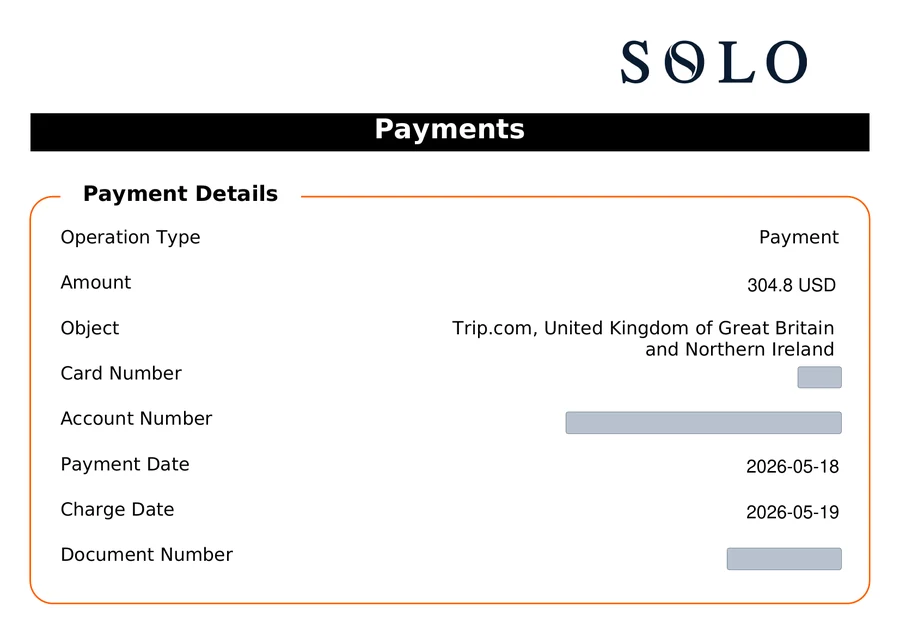 Authentic Bank of Georgia payment confirmation
